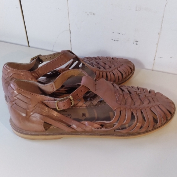 Vintage Brown Leather Huarache Sandals - Picture 5 of 6